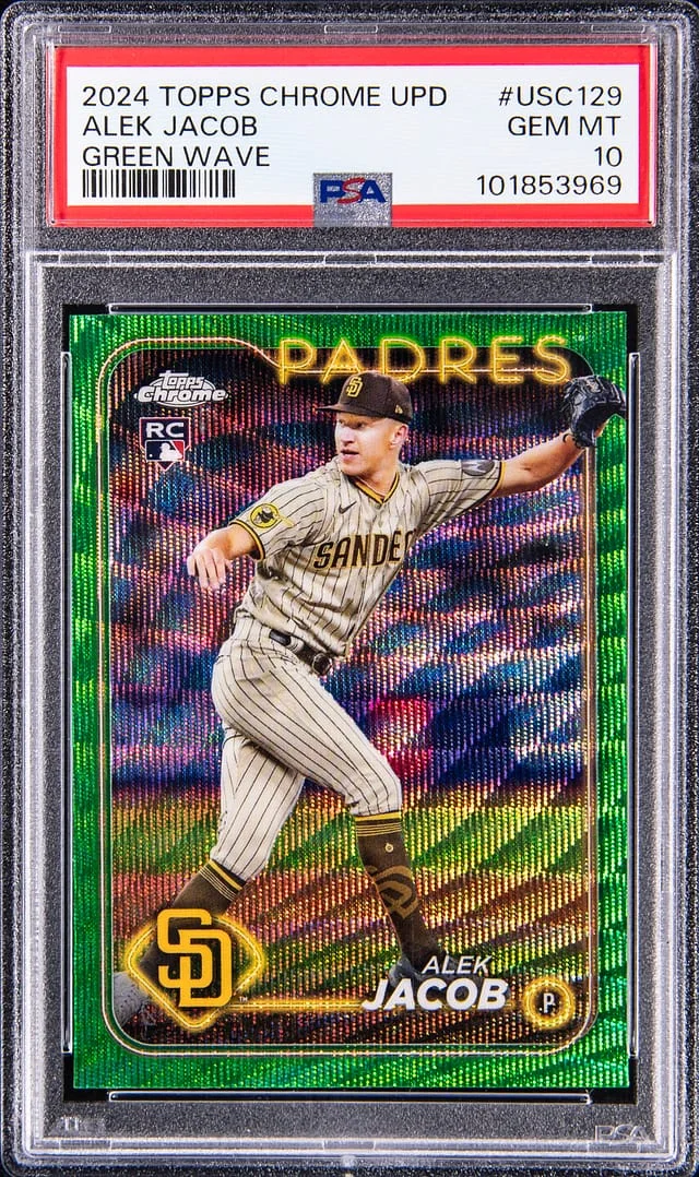 2024 Topps Chrome Update Alek Jacob Green Wave #USC129 card image