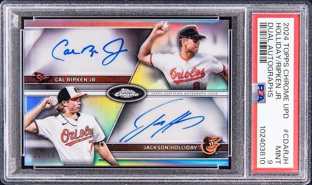 2024 Topps Chrome Update Cal Ripken Jr./Jackson Holliday Dual Autographs #CDA-RJH card image