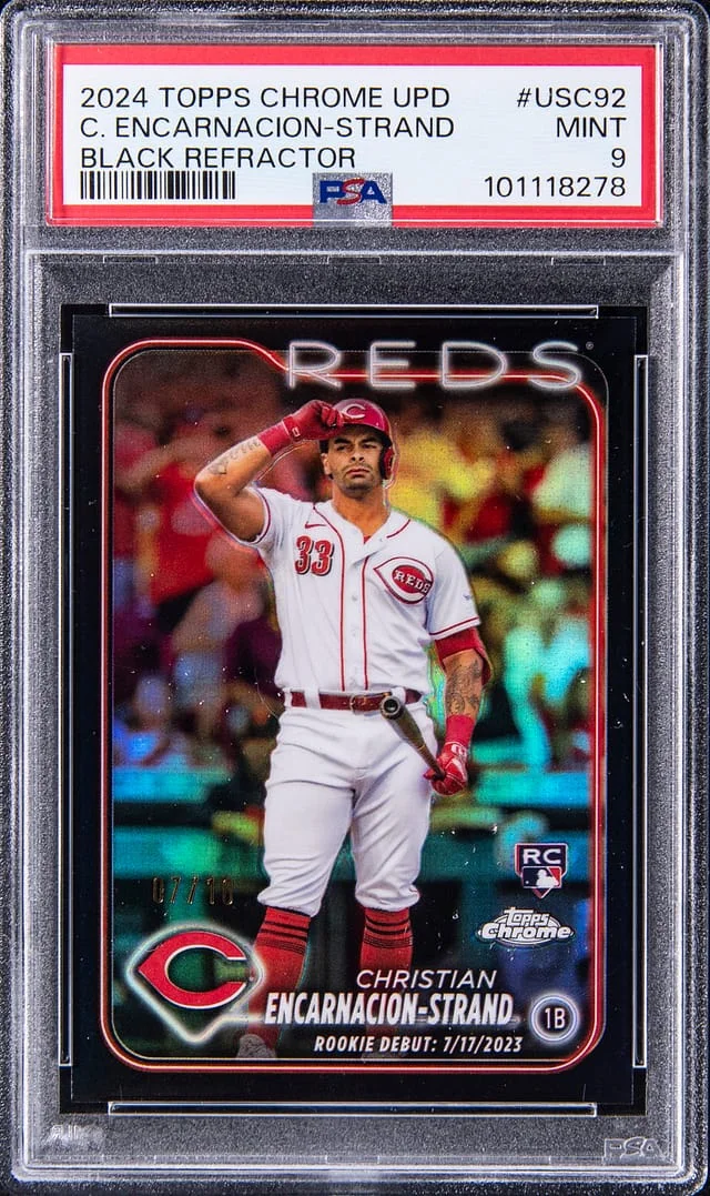 2024 Topps Chrome Update Christian Encarnacion-Strand Black Refractor #USC92 card image