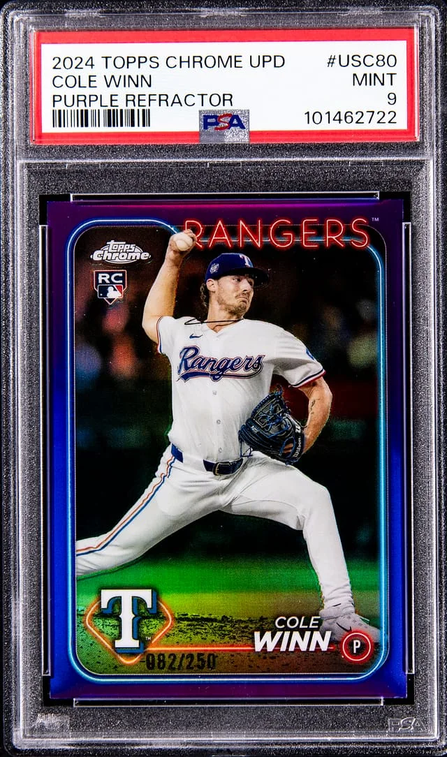 2024 Topps Chrome Update Cole Winn Purple Refractor #USC80 card image