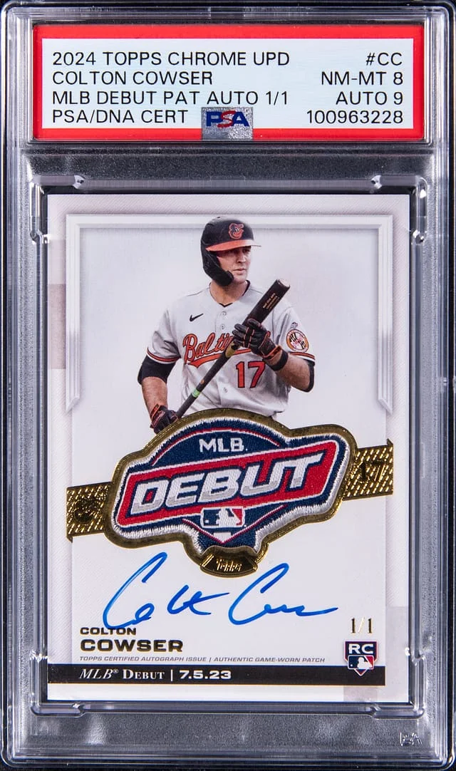2024 Topps Chrome Update Colton Cowser MLB Debut Patch Autograph #RDPA-CC card image