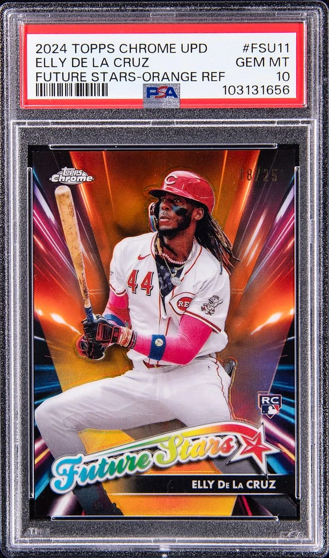 2024 Topps Chrome Update Elly De La Cruz Future Stars Orange Refractor #FSU-11 card image