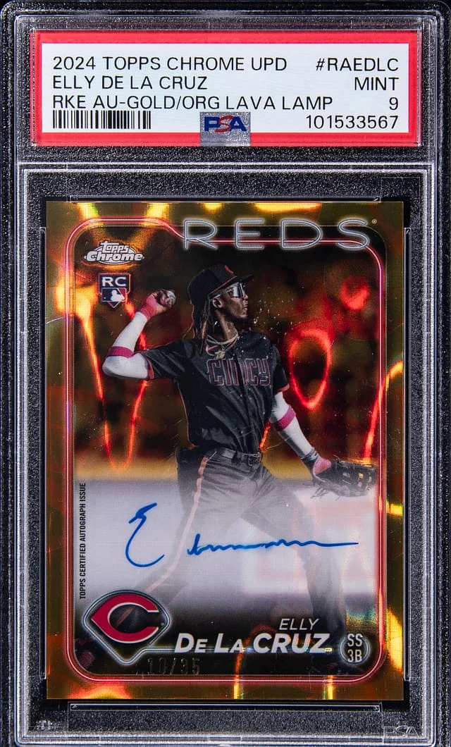 2024 Topps Chrome Update Elly De La Cruz Autograph Gold Lava Lamp #RAEDLC card image