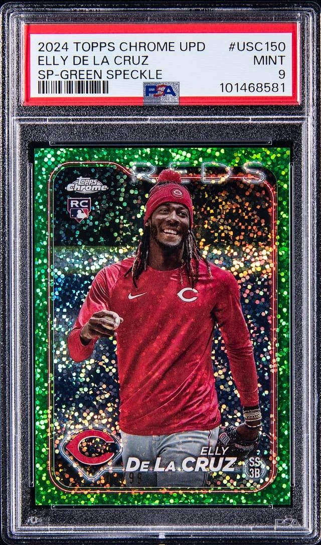 2024 Topps Chrome Update Elly De La Cruz SP Green Sparkle #USA150 card image