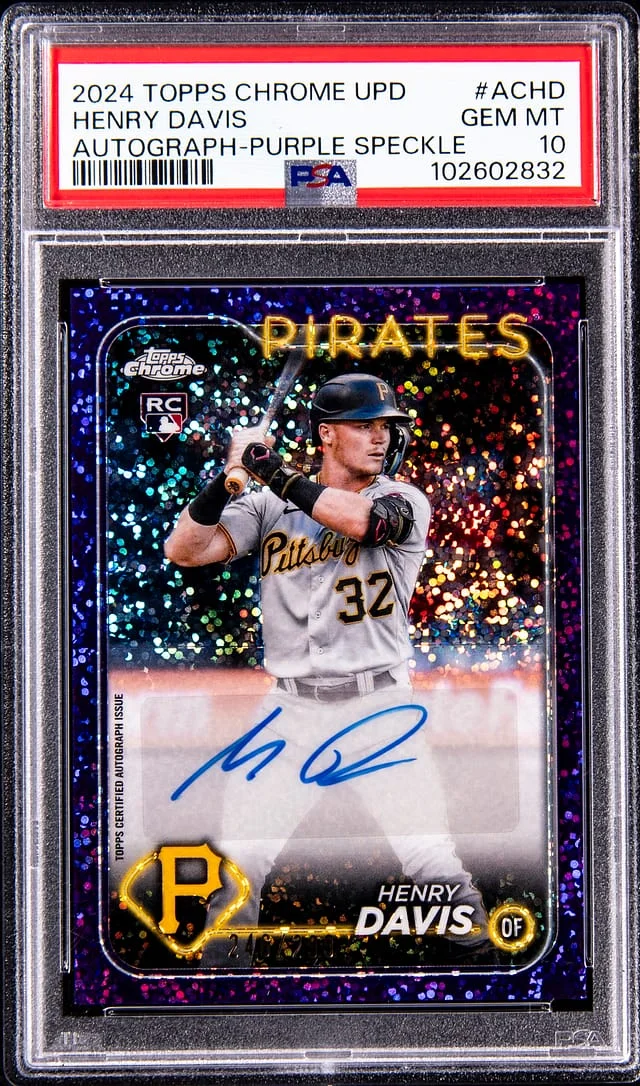 2024 Topps Chrome Update Henry Davis Autograph Purple Speckle #AC-HD card image