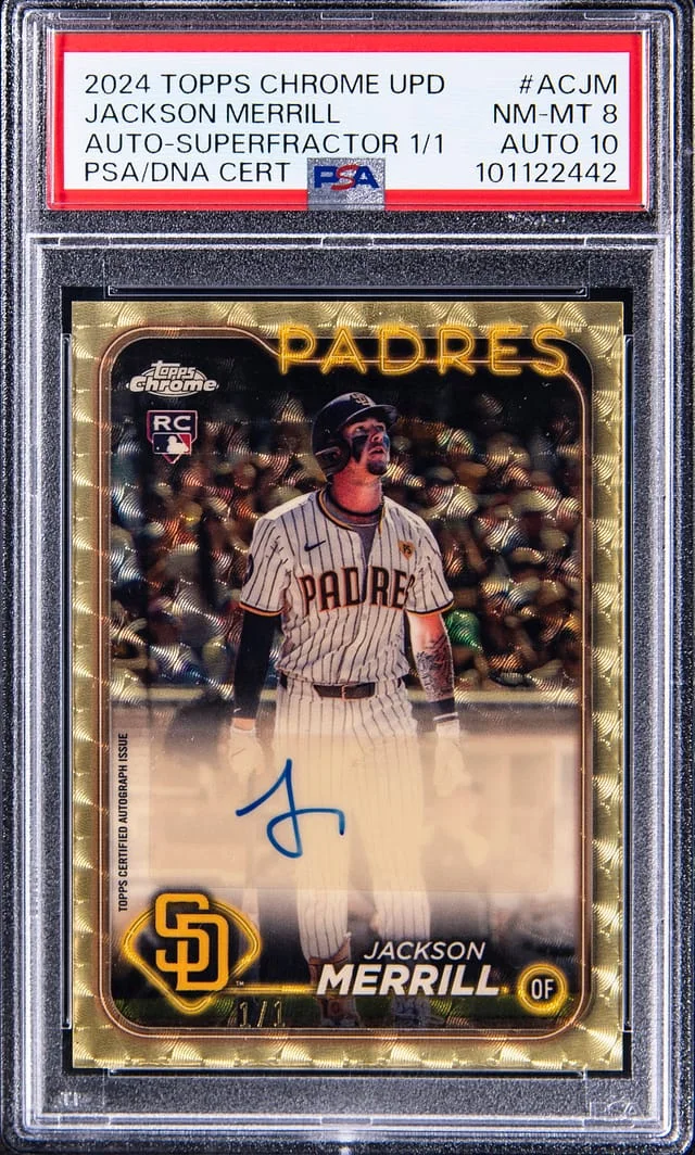 2024 Topps Chrome Update Jackson Merrill Autograph SuperFractor #AC-JM card image
