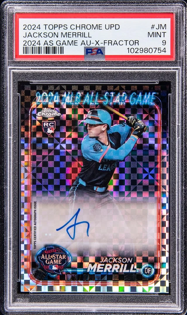 2024 Topps Chrome Update Jackson Merrill 2024 All-Star Game Autograph X-Fractor #ASGCA-JM card image
