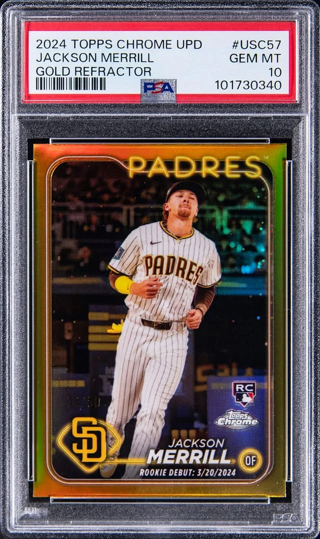 2024 Topps Chrome Update Jackson Merrill Gold Refractor #USC57 card image