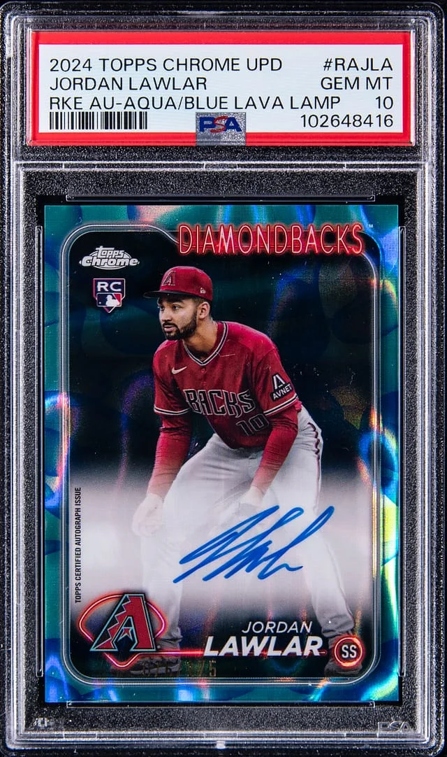 2024 Topps Chrome Update Jordan Lawlar Autograph Aqua/Blue Lava Lamp #RA-JLA card image