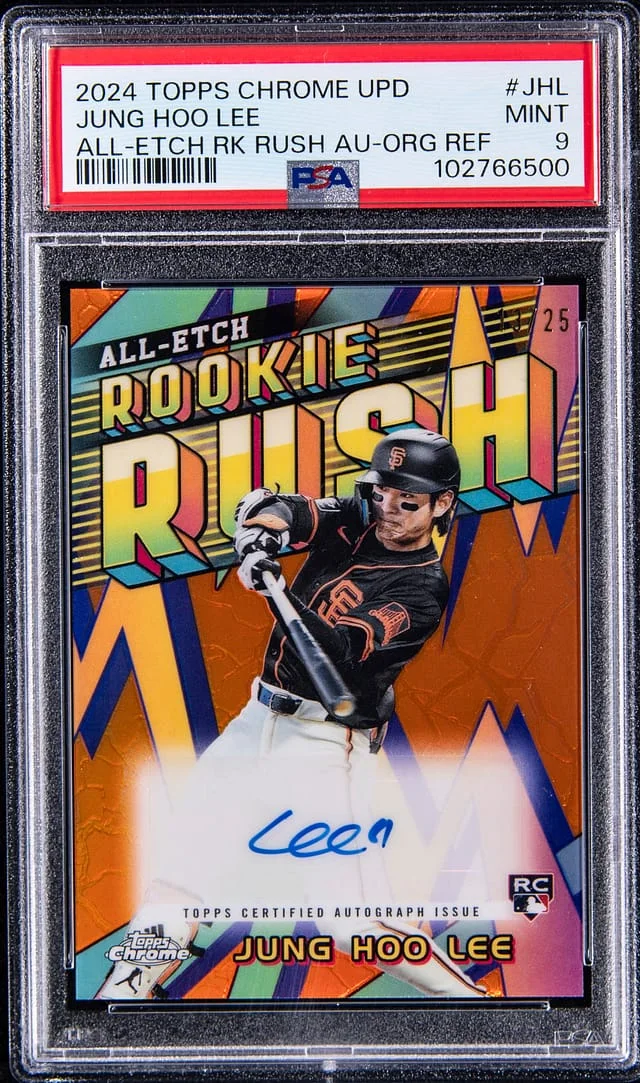 2024 Topps Chrome Update Jung Hoo Lee All-Etch Rush Autograph Orange Refractor #CURR-JHL card image