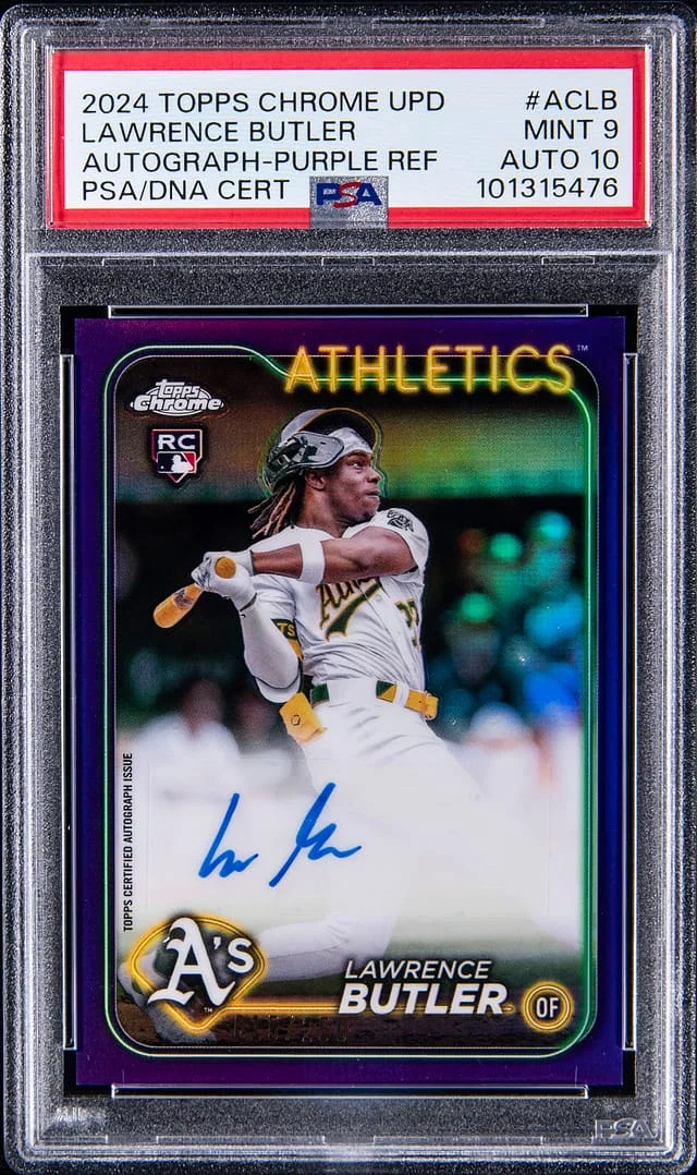 2024 Topps Chrome Update Lawrence Butler Autographs Blue Raywave Refractor #AC-LB card image