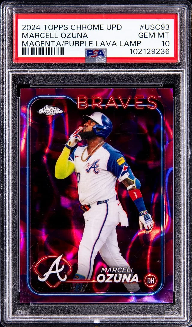 2024 Topps Chrome Update Marcell Ozuna Magenta/Purple Lava Lamp #USC93 card image