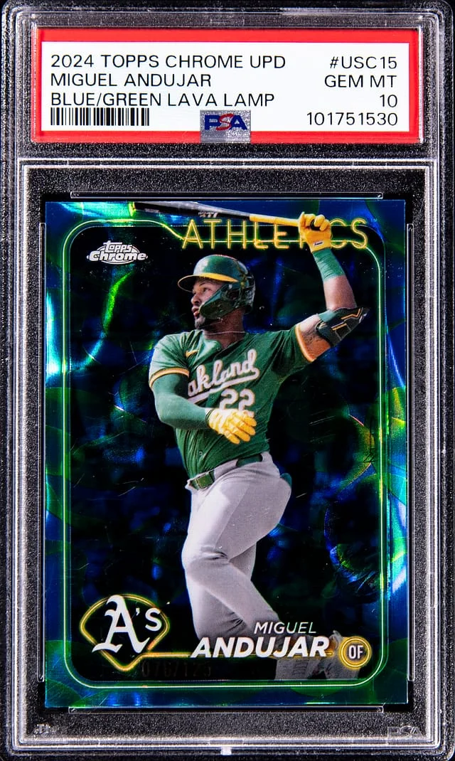 2024 Topps Chrome Update Miguel Andujar Blue/Green Lava Lamp #USC15 card image