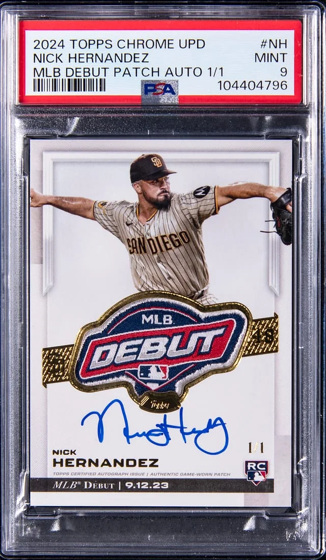 2024 Topps Chrome Update Nick Hernandez MLB Debut Patch Autographs #RDPA-NH card image