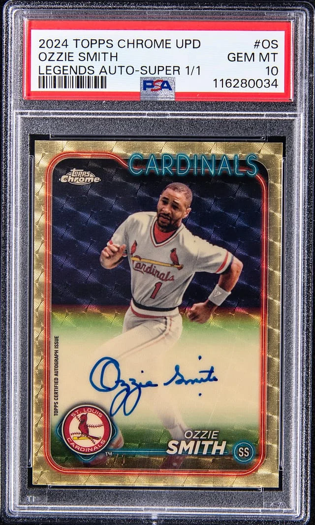 2024 Topps Chrome Update Ozzie Smith Legends Autograph Superfractor #CLA-OS card image