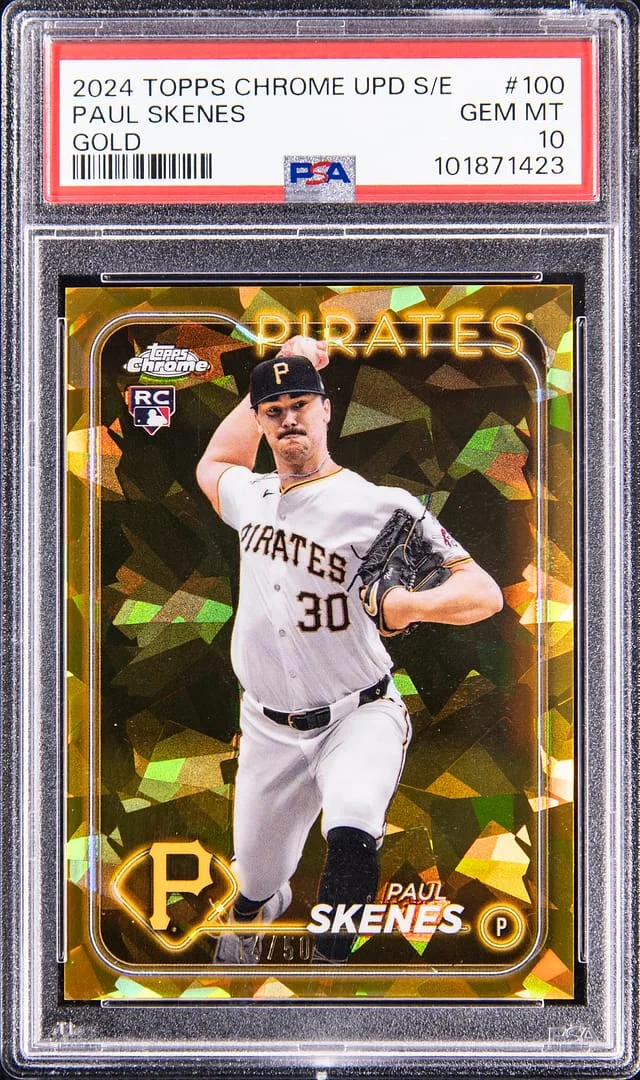 2024 Topps Chrome Update Paul Skenes Series Gold #100 card image