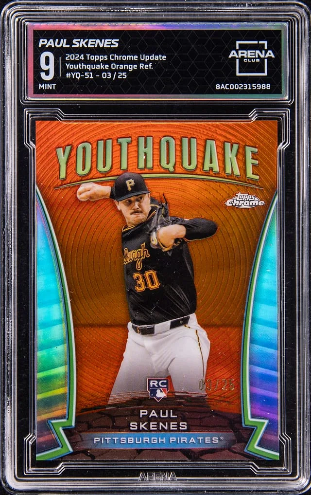 2024 Topps Chrome Update Paul Skenes - AC Youthquake Orange Refractor #YQ-51 card image