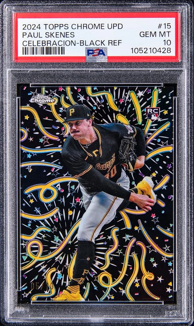 2024 Topps Chrome Update Paul Skenes Celebracion Black Refractor #CELE-15 card image