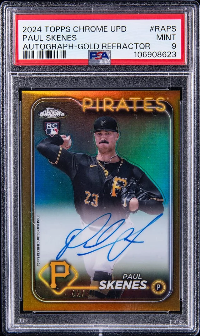 2024 Topps Chrome Update Paul Skenes Autograph Blue Raywave #RA-PS card image