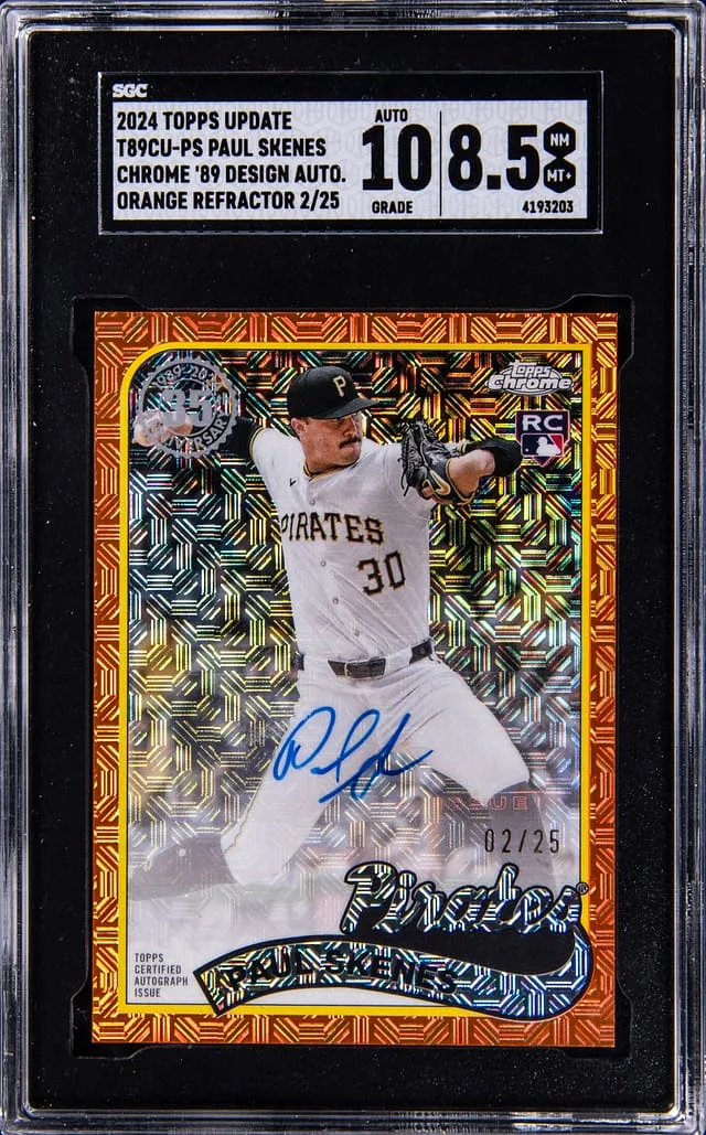2024 Topps Chrome Update Paul Skenes 89 Design Autograph Orange Refractor #T89CU-PS card image