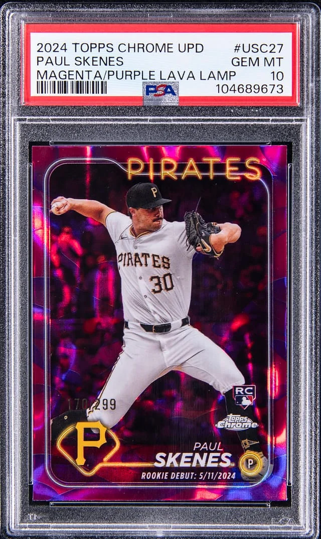 2024 Topps Chrome Update Paul Skenes Magenta/Purple Lava Lamp #USC-27 card image