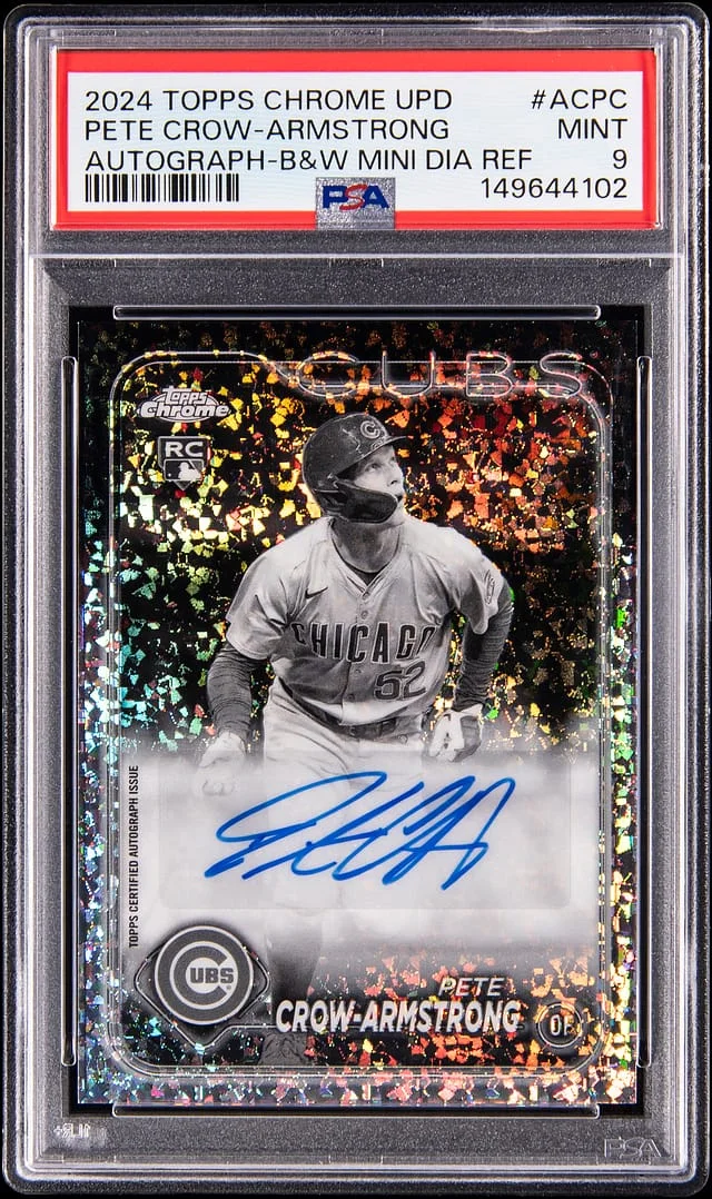 2024 Topps Chrome Update Pete Crow-Armstrong Autograph Black & White Mini Diamond Refractor #AC-PC card image