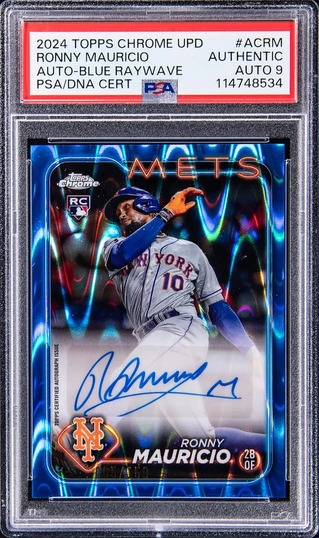 2024 Topps Chrome Update Ronny Mauricio Autograph Blue Raywave #AC-RM card image