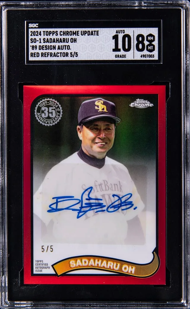 2024 Topps Chrome Update Sadaharu Oh 89 Design Red Refractor #SO-1 card image