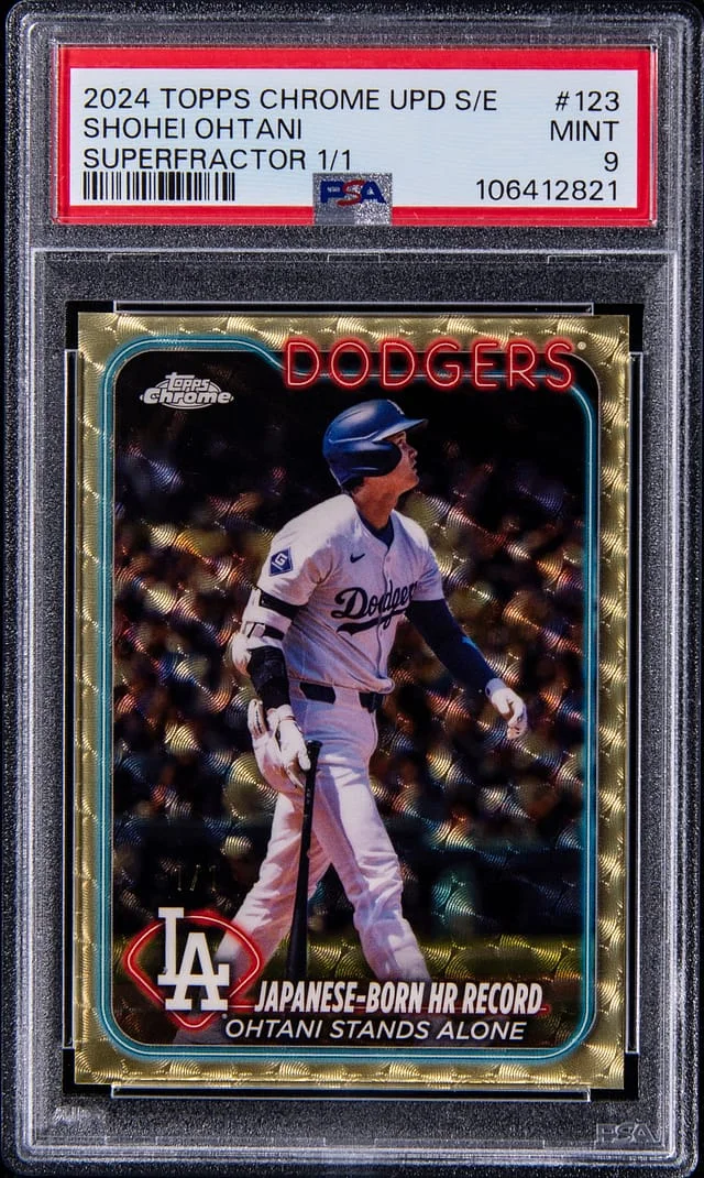 2024 Topps Chrome Update Sapphire Shohei Ohtani Edition SuperFractor #123 card image