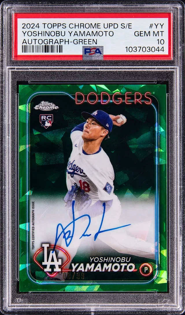 2024 Topps Chrome Update Sapphire Yoshinobu Yamamoto Edition Autographs Padparadscha #USA-YY card image
