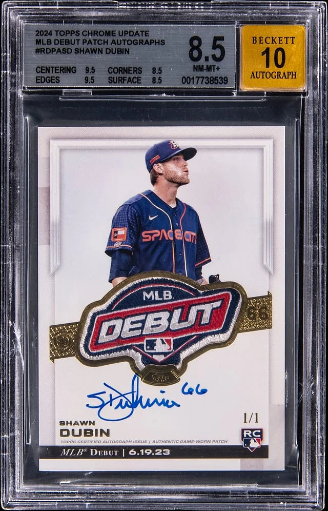 2024 Topps Chrome Update Shawn Dubin MLB Debut Patch Autographs (RPA) #RDPA-SD card image