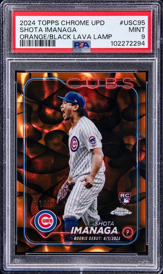 2024 Topps Chrome Update Shota Imanaga Orange/Black Lava Lamp #USC95 card image