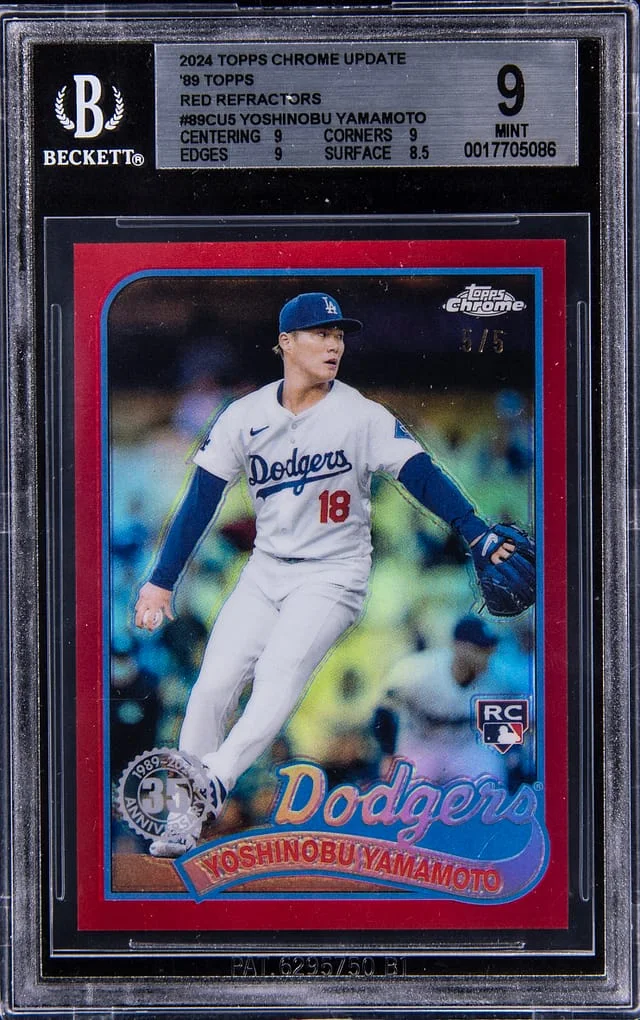 2024 Topps Chrome Update Yoshinobu Yamamoto 89 Topps Red Refractor #89CU-5 card image