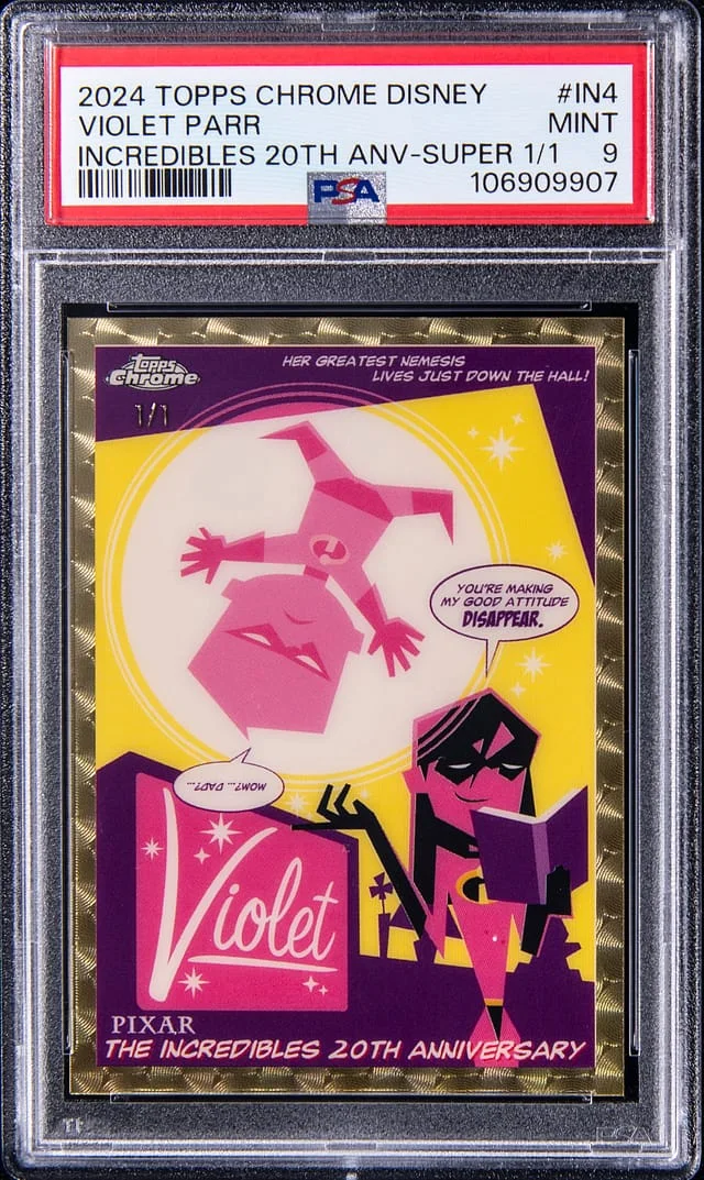 2024 Topps Chrome Violet Parr Disney Incredibles 20th Anniversary SuperFractor #IN-4 card image