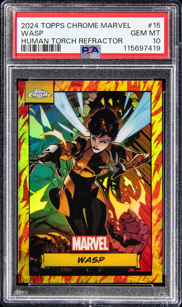 2024 Topps Chrome Wasp Marvel Human Torch Refractor #15 card image