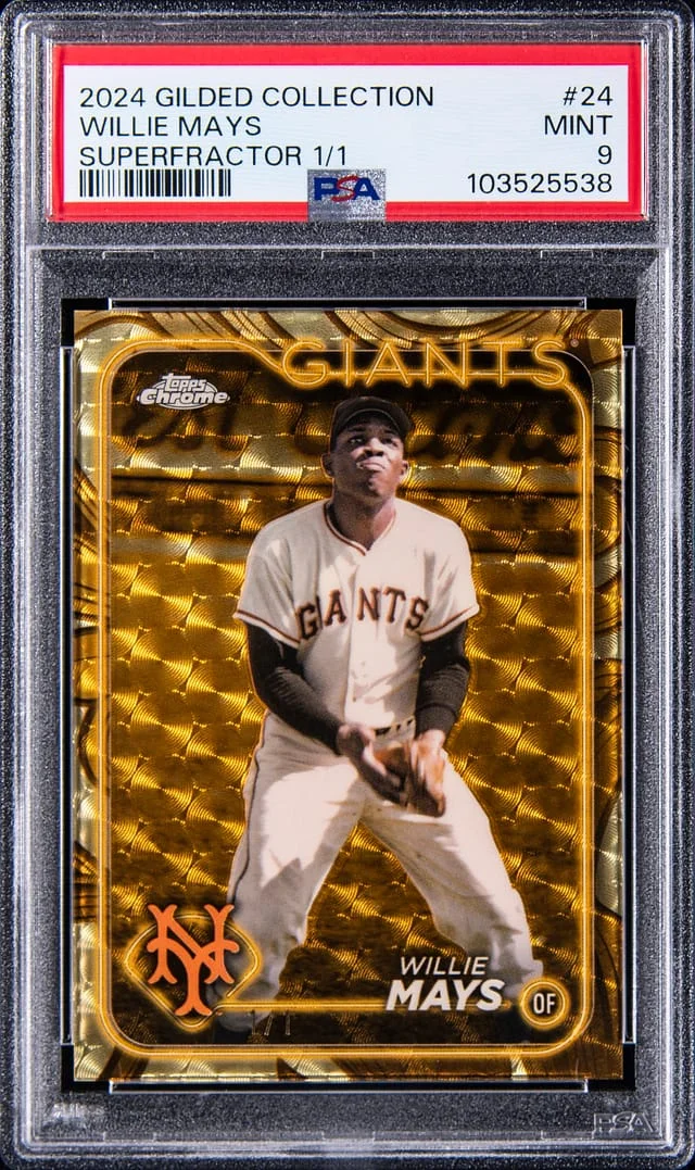 2024 Topps Chrome Willie Mays Gilded Collection SuperFractor #24 card image