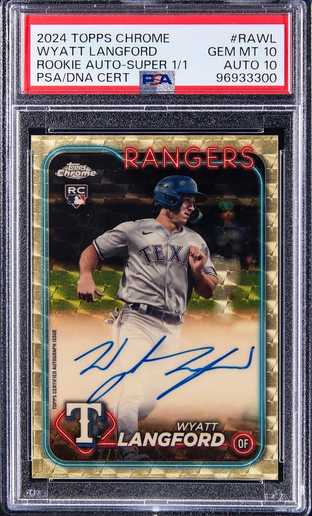 2024 Topps Chrome Wyatt Langford Autographs SuperFractor #RA-WL card image