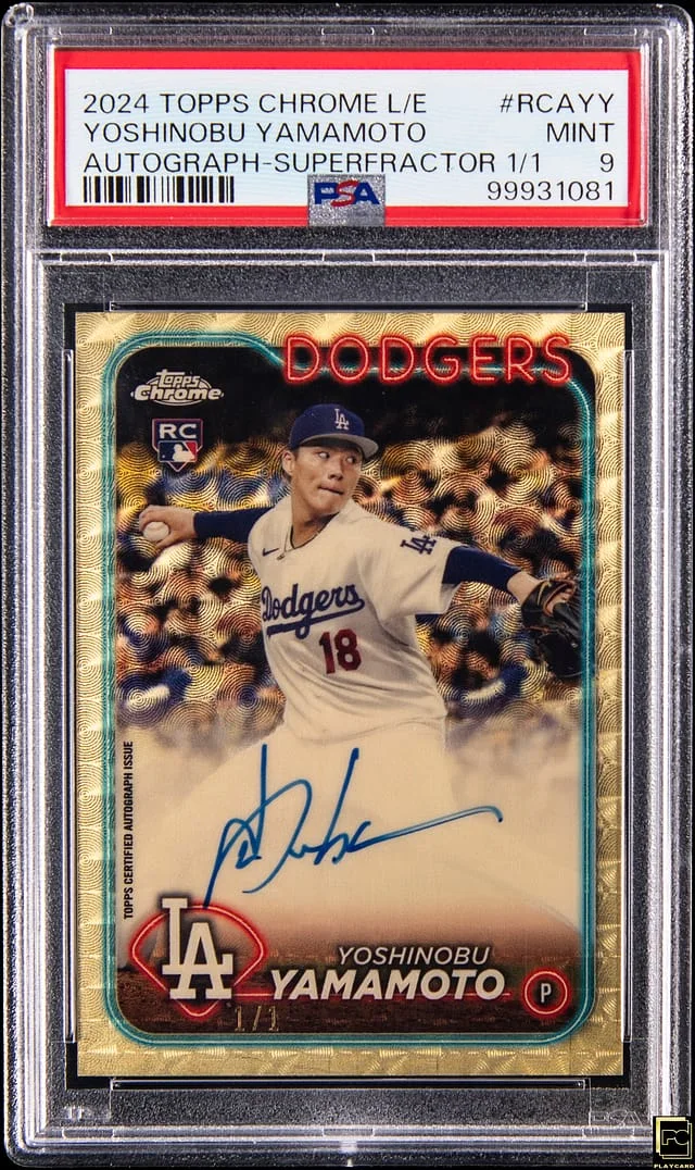 2024 Topps Chrome Yoshinobu Yamamoto Edition MLB Refractor Chrome Autographs SuperFractor #RCA-YY card image