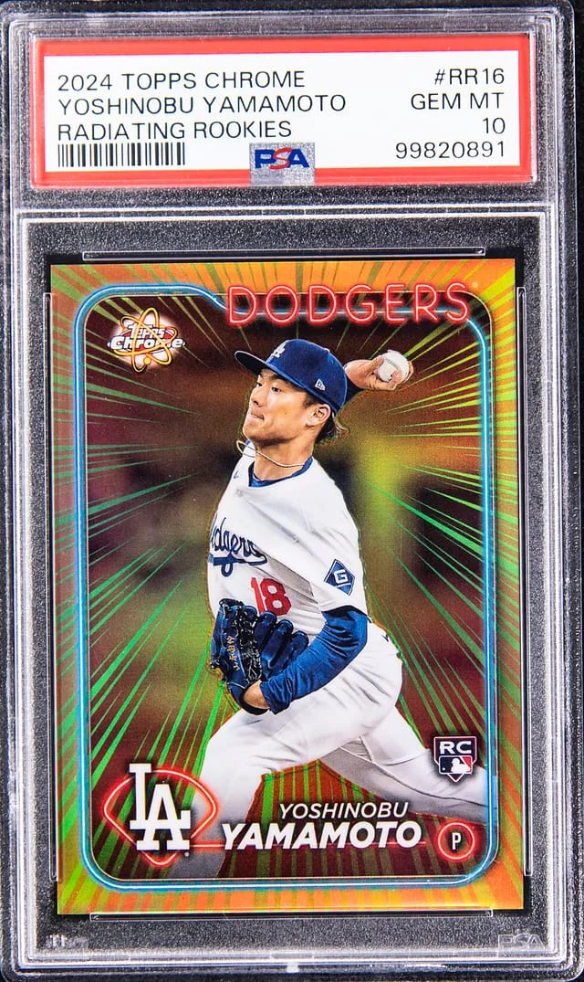 2024 Topps Chrome Yoshinobu Yamamoto Radiating Rookies #RR16 card image
