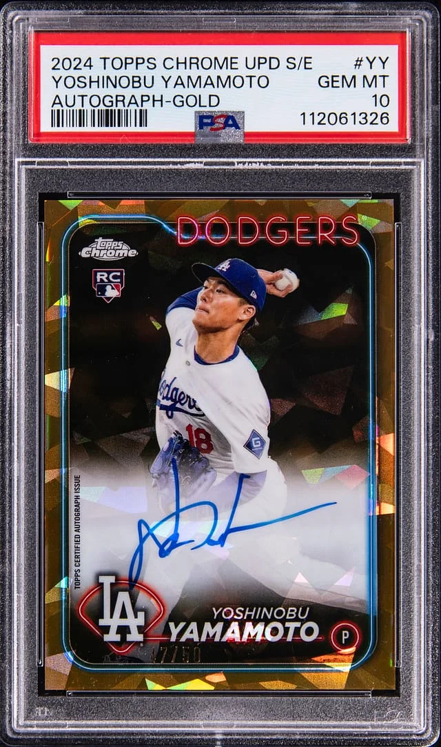 2024 Topps Chrome Yoshinobu Yamamoto Edition Autographs Gold #USA-YY card image