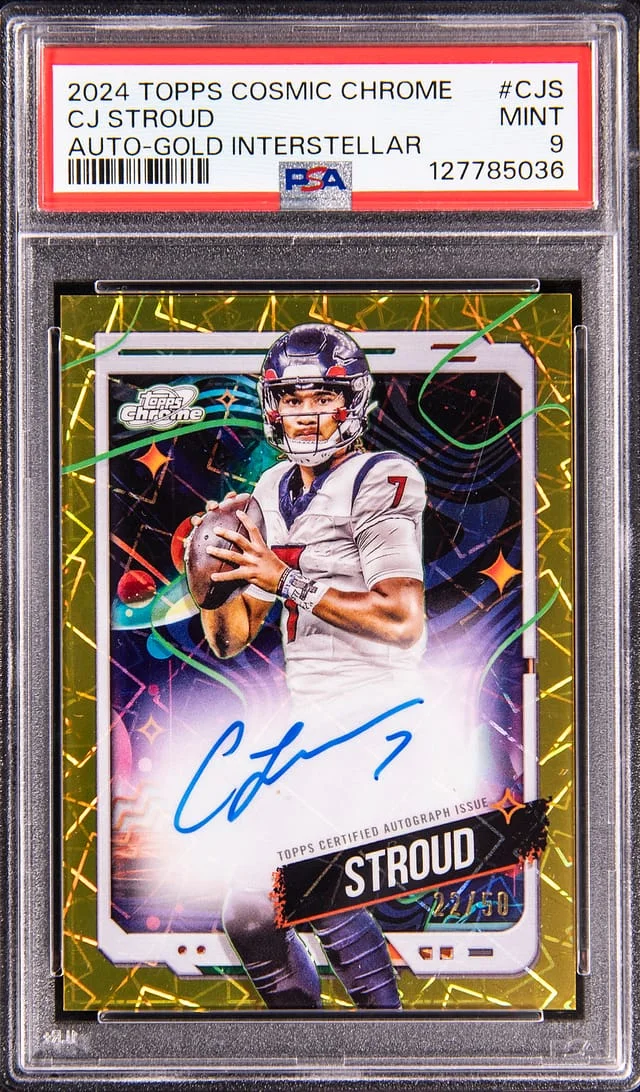 2024 Topps CJ Stroud Cosmic Chrome Autograph Gold Interstellar #CCA-CJS card image