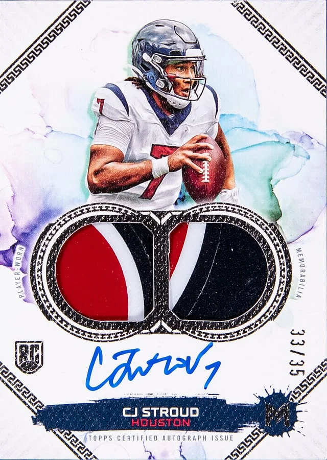 2024 Topps C.J. Stroud Composite Motif Relic Autographs Dual Patch #MRRD-CS card image