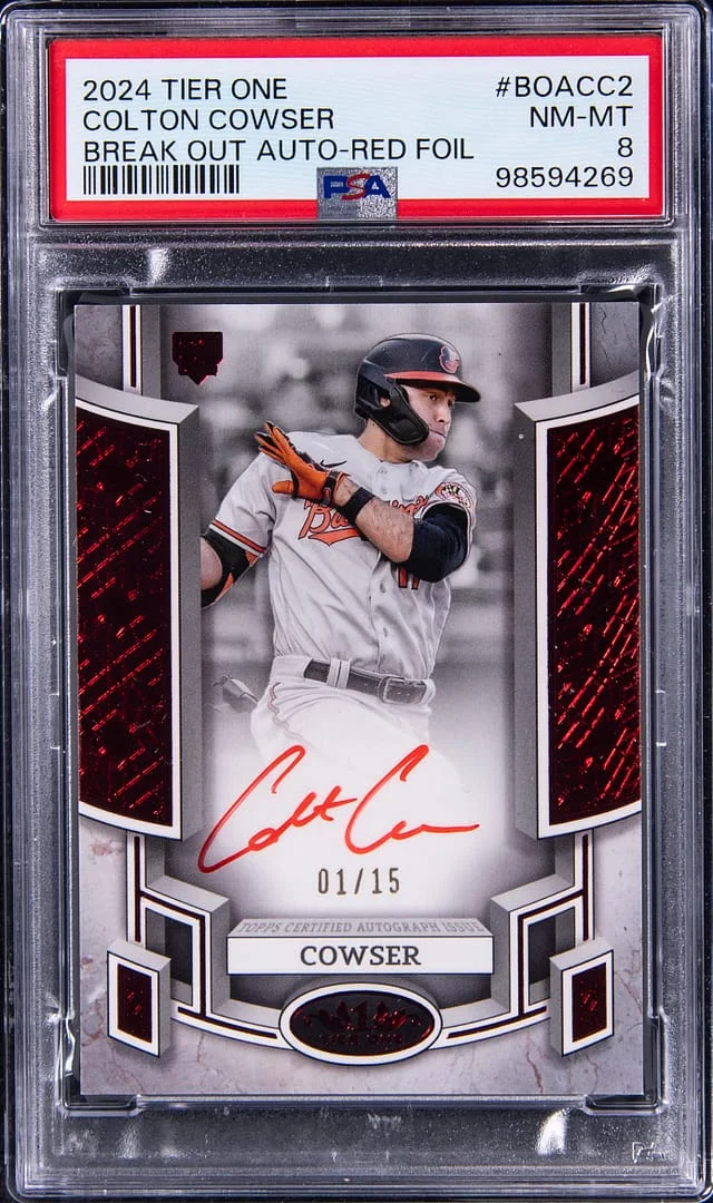2024 Topps Colton Cowser Tier One Break Out Autograph Red Foil #BOA-CC2 card image