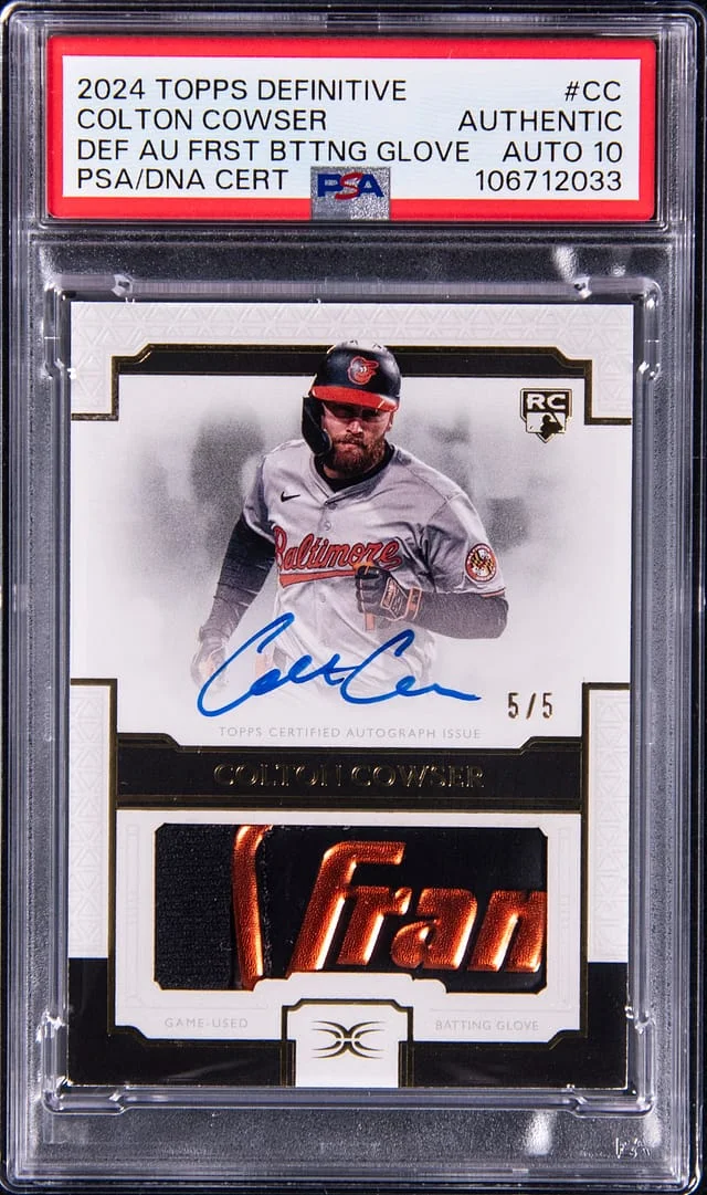 2024 Topps Colton Cowser Definitive Autograph First Batting Glove #DAGB-CC card image