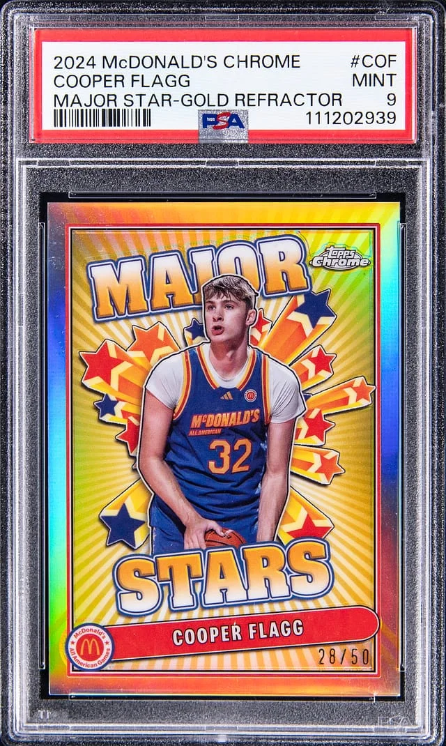 2024 Topps Cooper Flagg McDonald's Chrome Major Star-Gold Refractor #COF card image