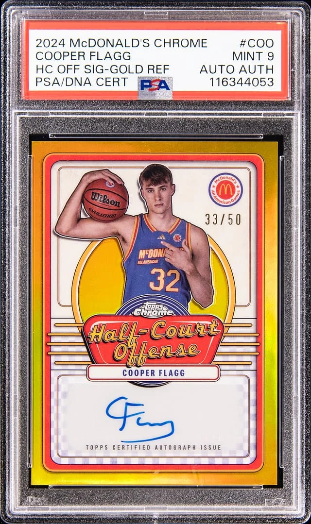2024 Topps Cooper Flagg McDonald's Chrome Hall-Court Offense Signatures Gold Refractor #IML-COO card image