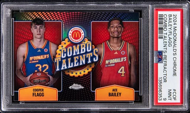 2024 Topps Cooper Flagg/Ace Bailey McDonald's Chrome Combo Talents Refractor #COT-COF card image