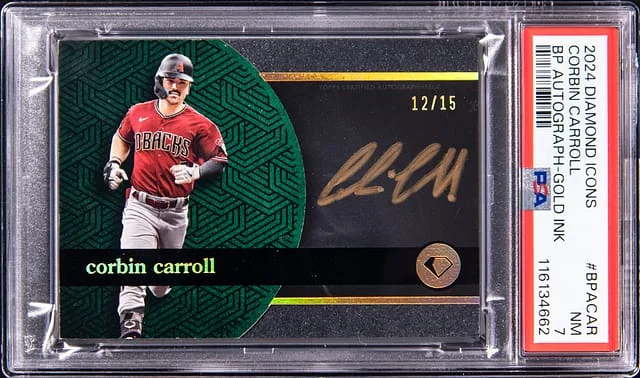 2024 Topps Corbin Carroll Diamond Icons Black Polychromatink Gold Ink #BPACAR card image