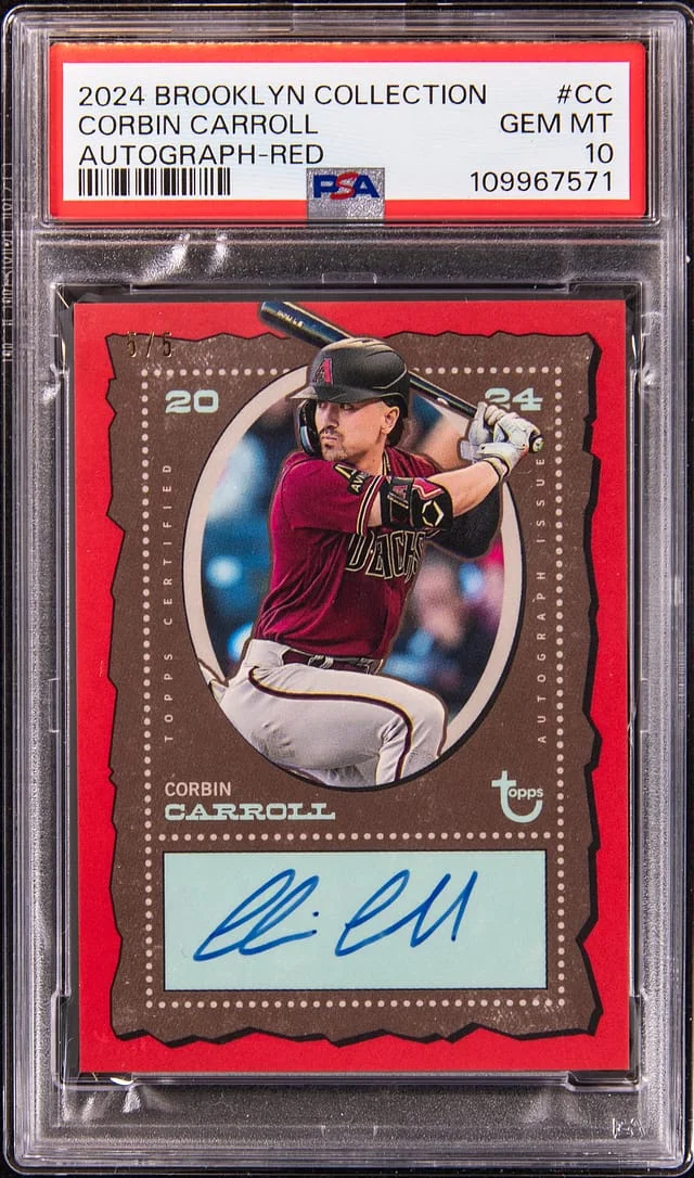 2024 Topps Corbin Carroll Brooklyn Collection Autograph Red #CC card image