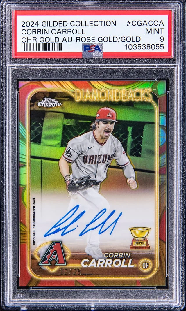2024 Topps Corbin Carroll Gilded Collection Chrome Autograph Rose Gold #CGA-CCA card image